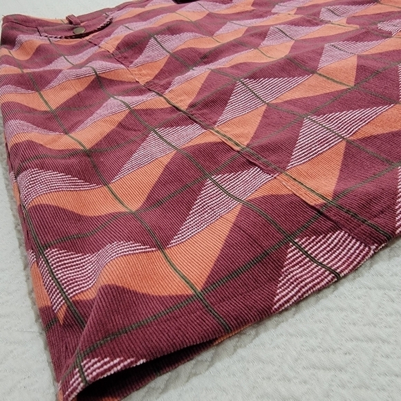 Flying Tomato Burgundy & Orange Fall Colors Geometric Print Skirt Size Medium - Picture 13 of 14